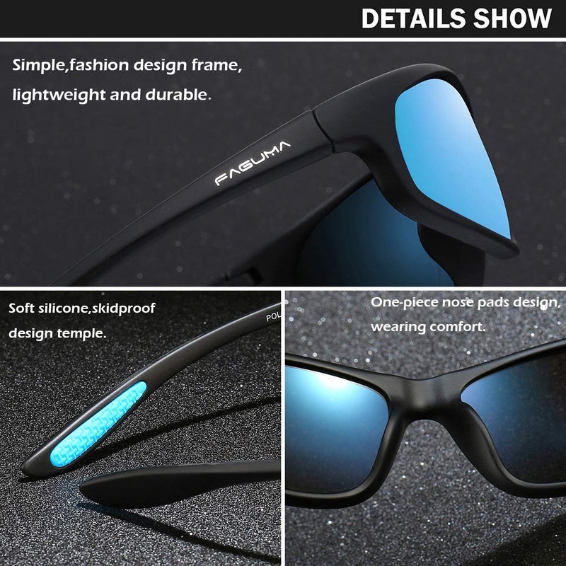 FAGUMA Polarized Sports Sunglasses For Men Cycling Driving Fishing UV400 Protection - Image 5